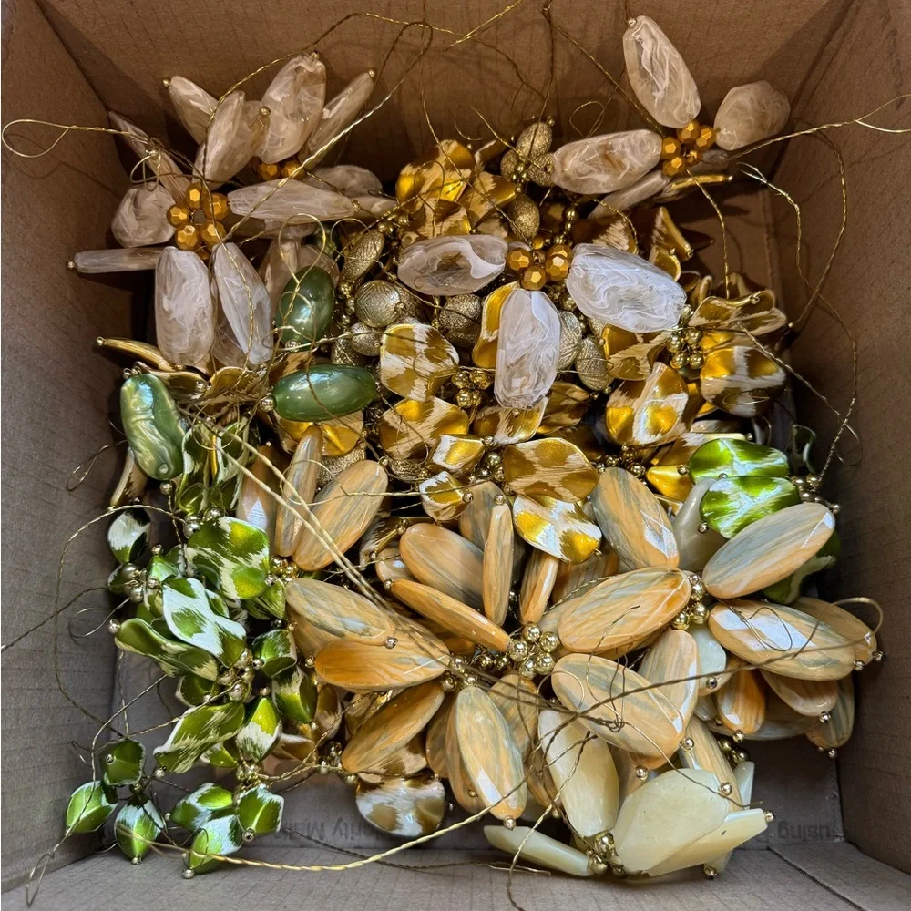 Bulk of handmade beaded flower stems for decor, crafts, projects - Picture 2 of 8